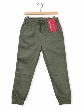 Unionbay Boys Cargo Jogger Pants Olive XS 5/6 Pull On Stretch NWT
